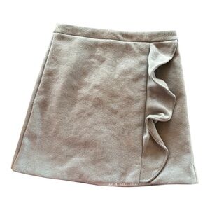 J Crew Light Blue Wool Satin Lined Ruffle Professional Business Skirt Size 2